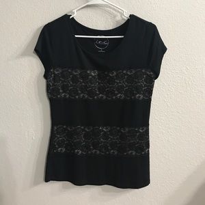 T-shirt with lace detail