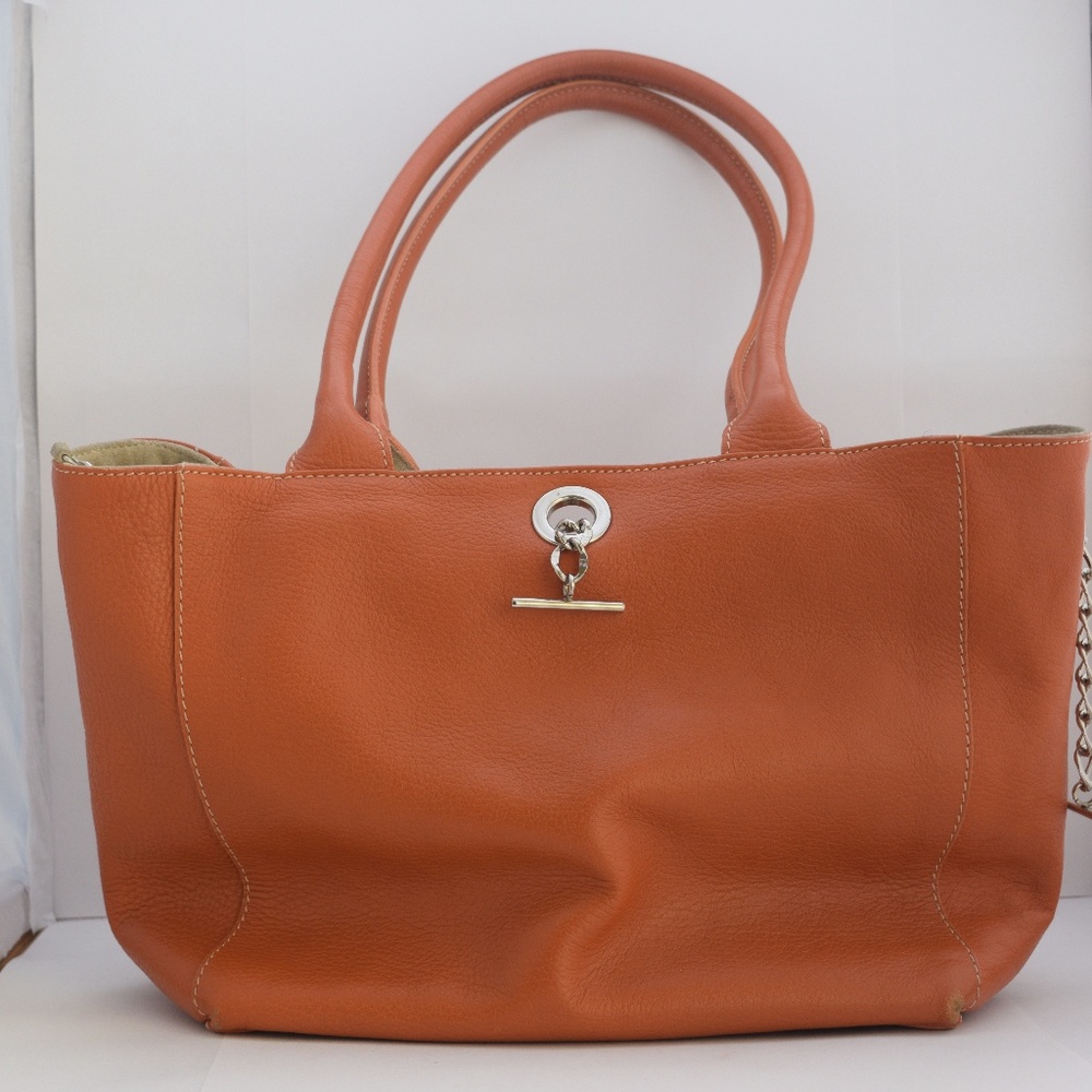 Orange leather purse