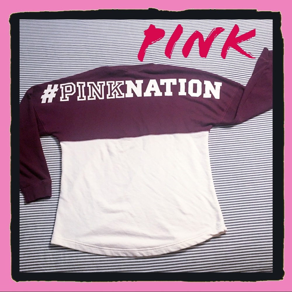 🍁PINK by Victoria’s Maroon Swearshirt  🍁