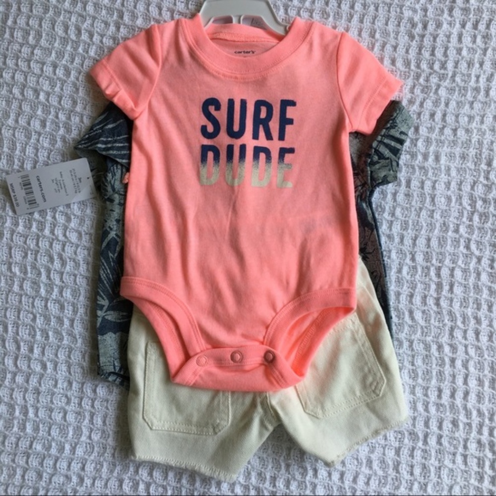 Carter's Baby Boys Surfer Dude Shirt & Shorts Set - Picture 2 of 6