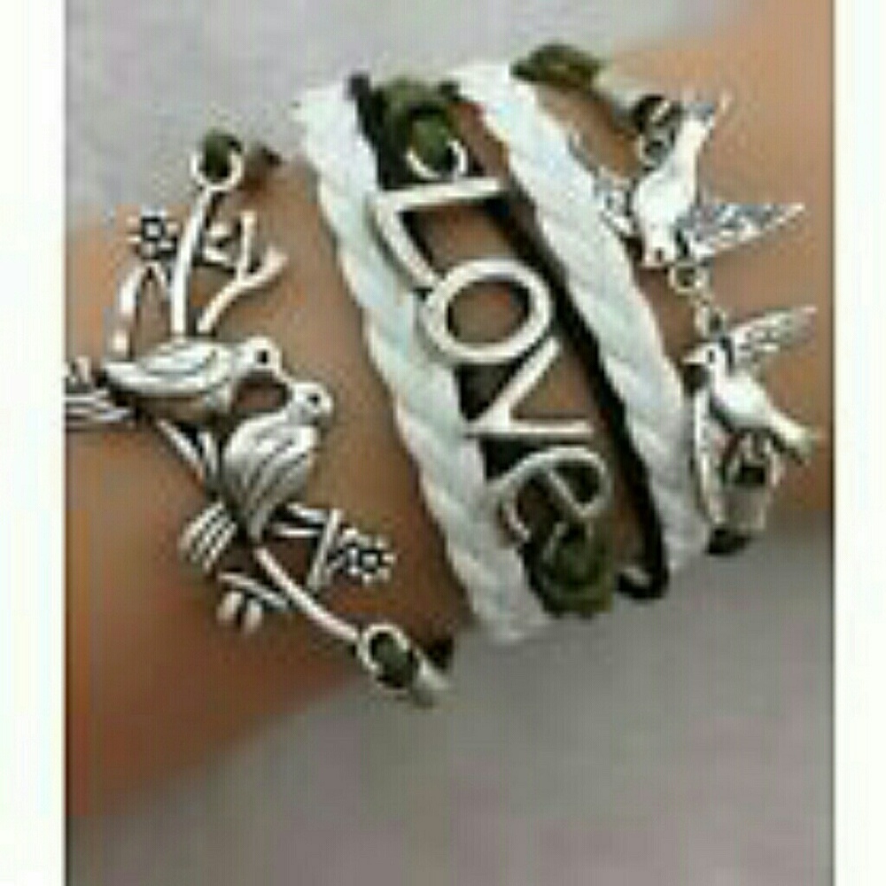 Love Leather Charm Bracelet