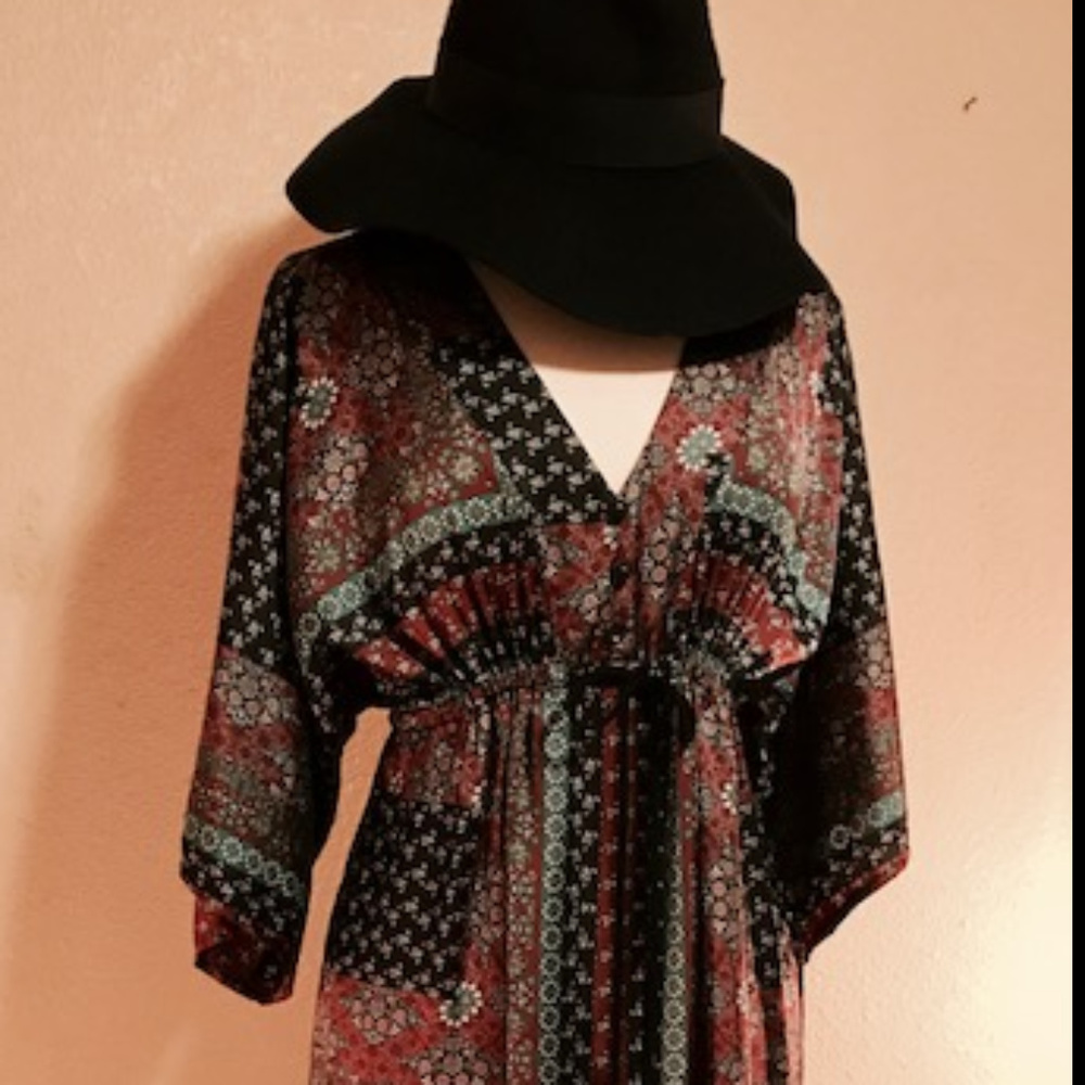 Boutique Floral Print Full Length Dress