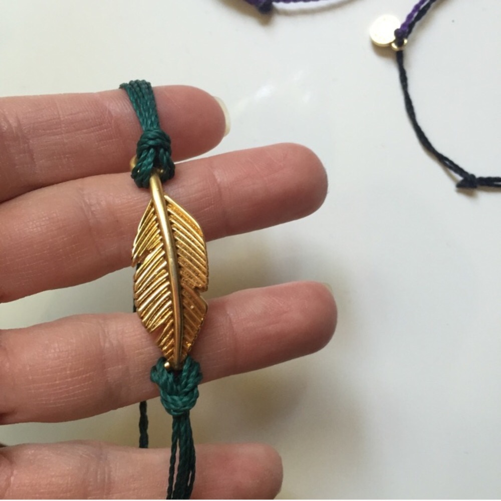 Teal Feather + Purple Braid Pura Vida Bracelets