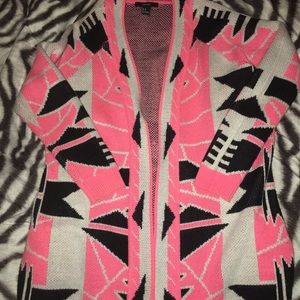 Aztec print cardigan