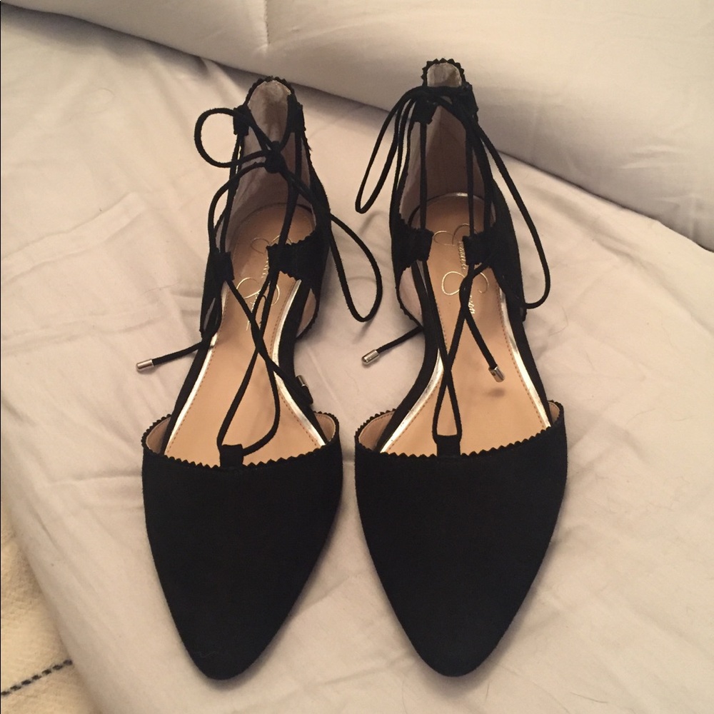 Jessica Simpson Zofie Black Suede Flats - Picture 1 of 8