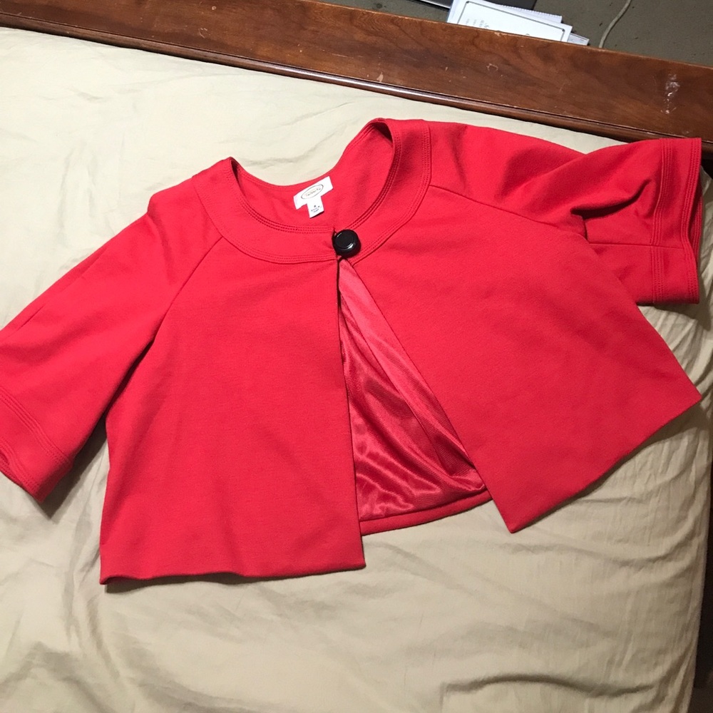 Talbots Christmas red capelet jacket Sz 8