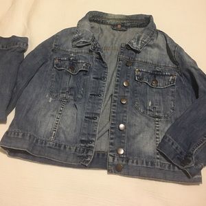 Topshop distressed blue jean jacket