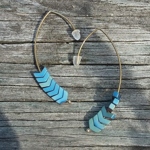 Shimmer Blue Ocean colors HEALING HEMATITE arrows - Picture 1 of 6