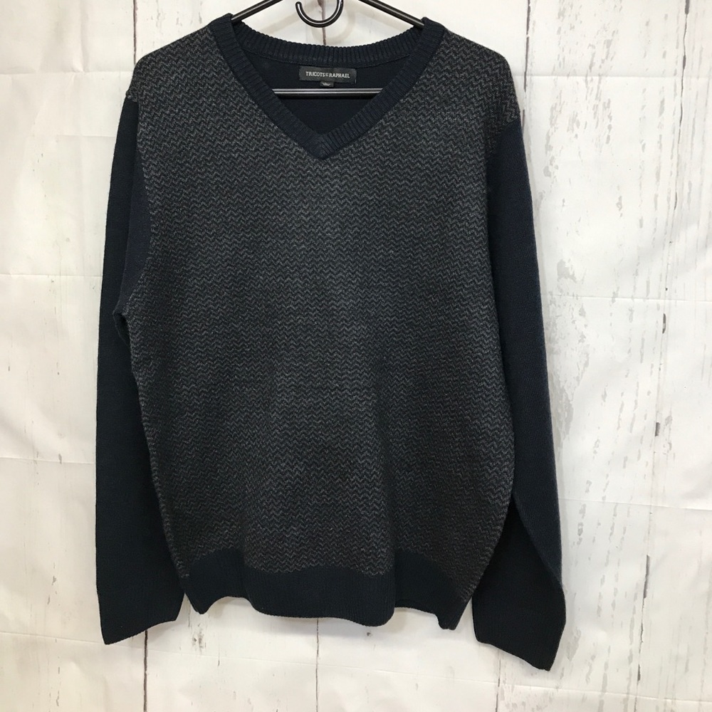 TRICOT st RAPHEL V Neck Size Large Men's Sweater