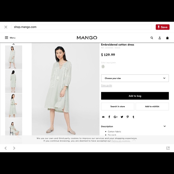 Mango Authentic Spain embroidery cotton dress - Picture 8 of 8