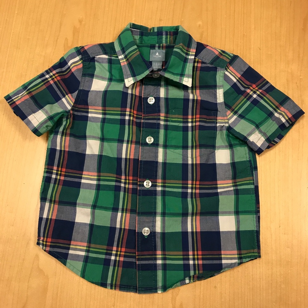 GAP Toddler Boys Plaid Checked Button Down