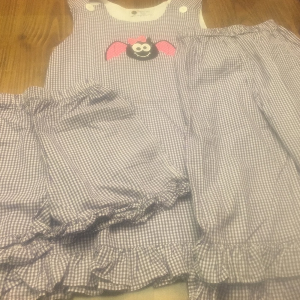 Girl's 3 Piece size 8 Halloween bat Smockadot Kids