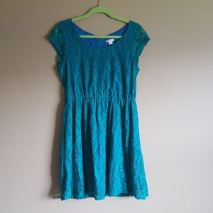 XHILARATION • GREEN LACE DRESS
