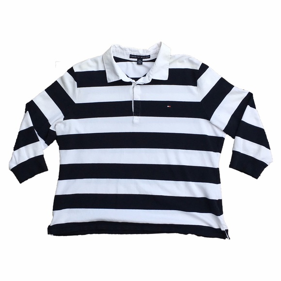Tommy Hilfiger Striped Long Sleeve Polo Youth XXL - Picture 1 of 4