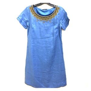 Elie Tahari Gold embroiled Shift Dress