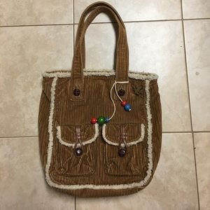 American eagle brown corduroy bag