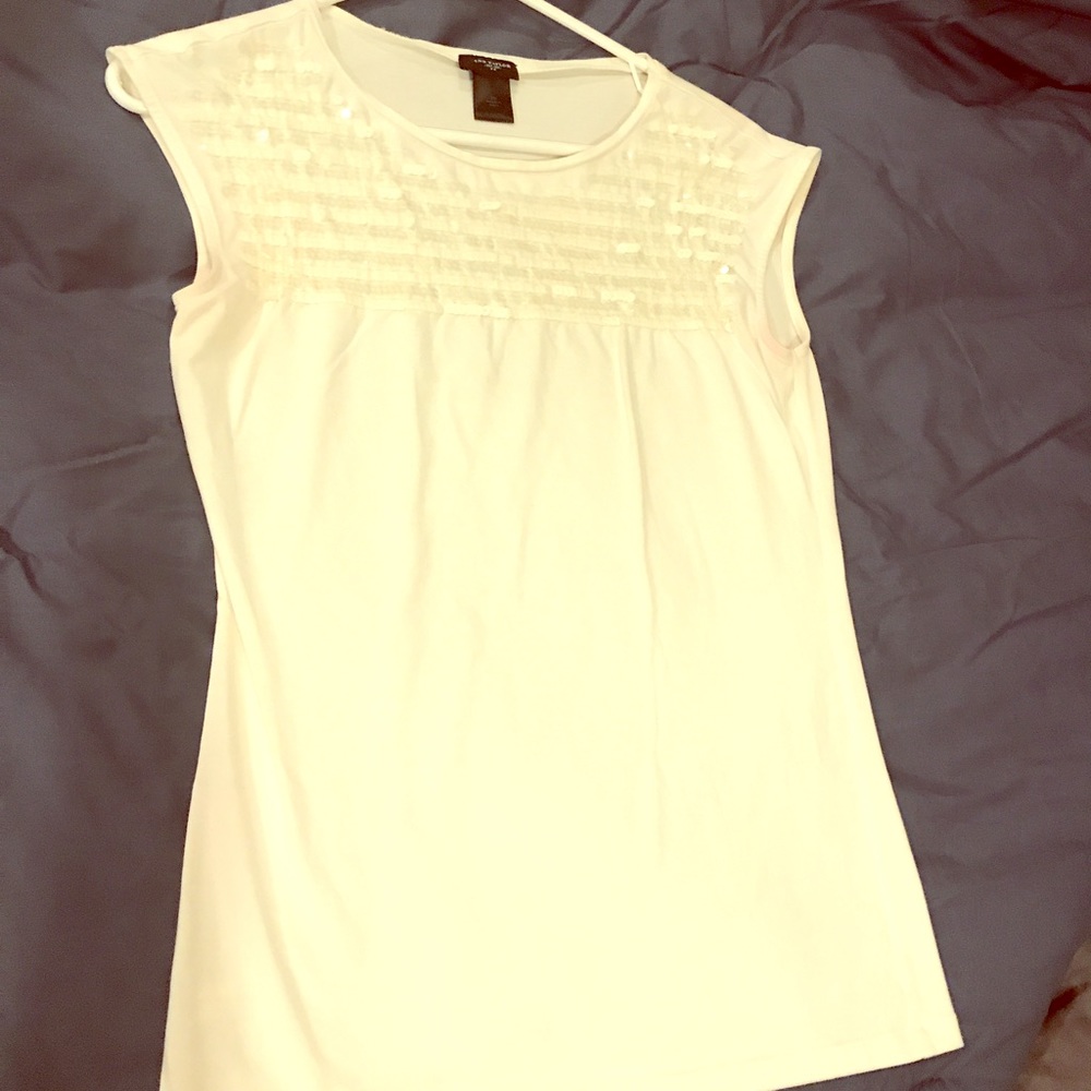Ann Taylor ivory sequin top