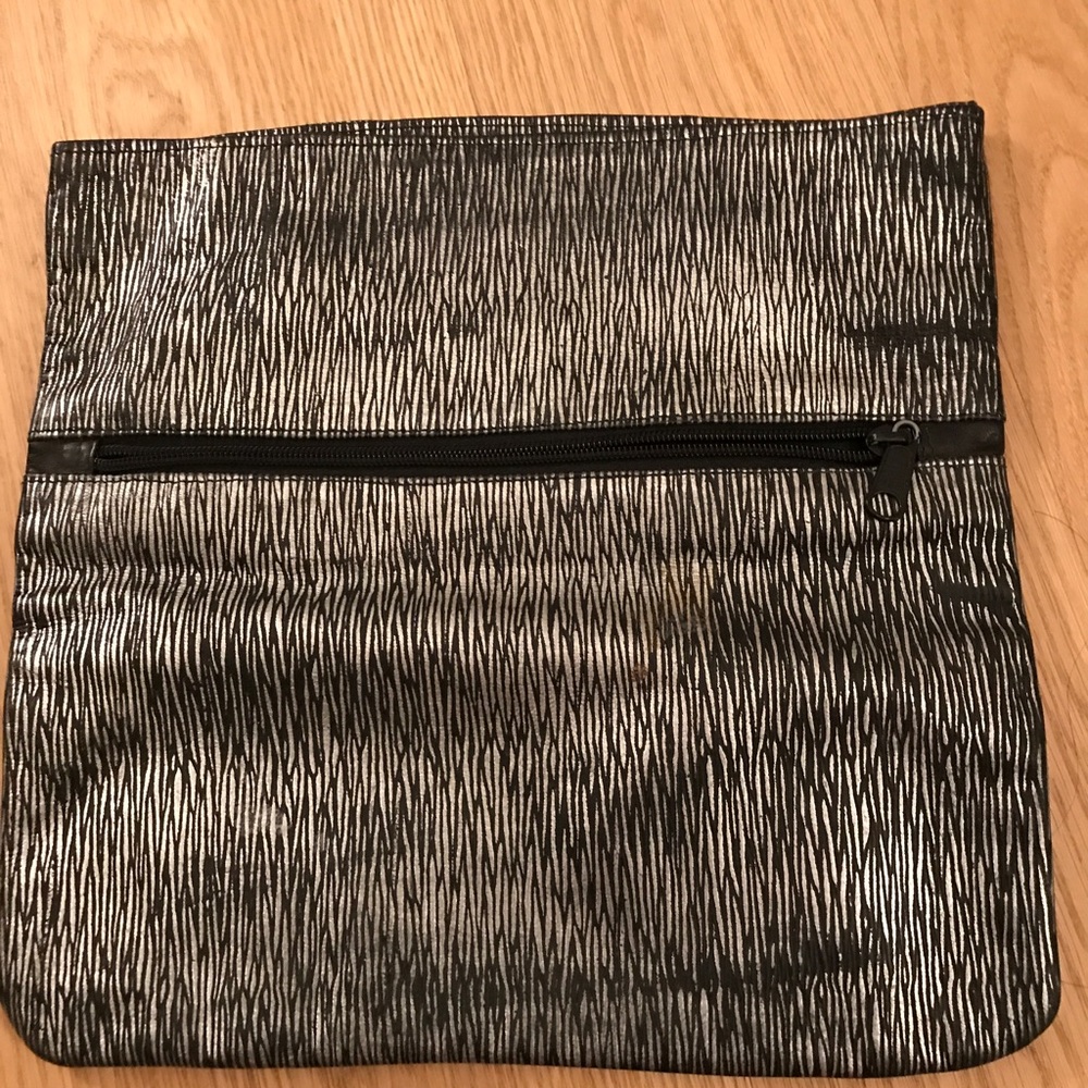 Vintage Black and Silver Foldover Clutch