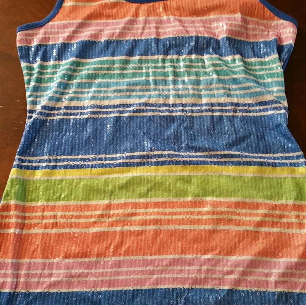 Maurices sequin multi color stripe tank!