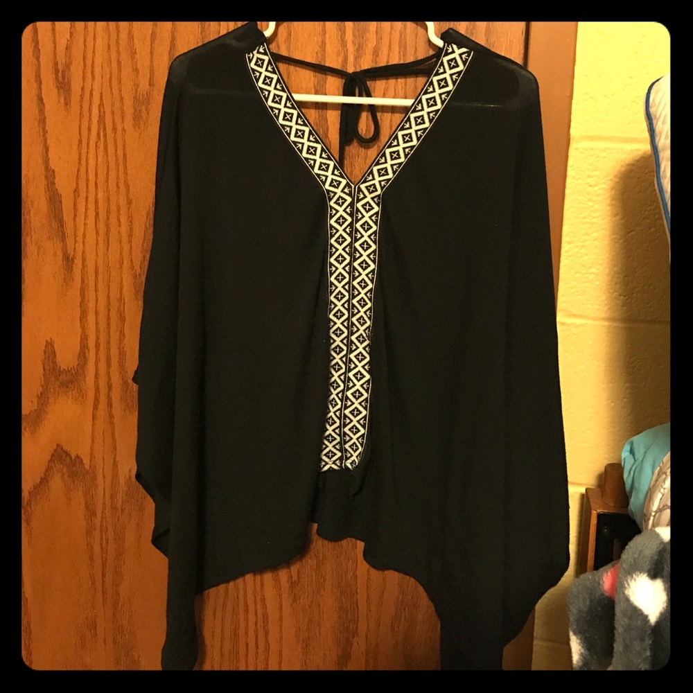 Black and white blouse