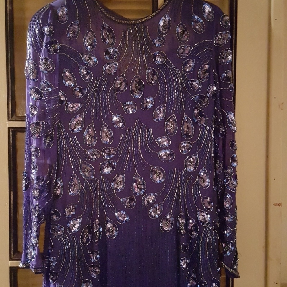 Sequin & Beaded Full Length Dress.