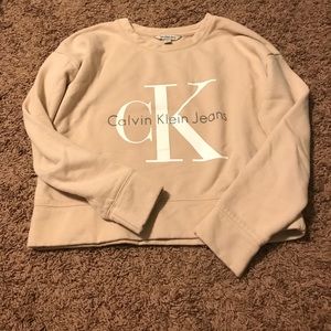 Calvin Klein Jeans Cream Crop Sweater