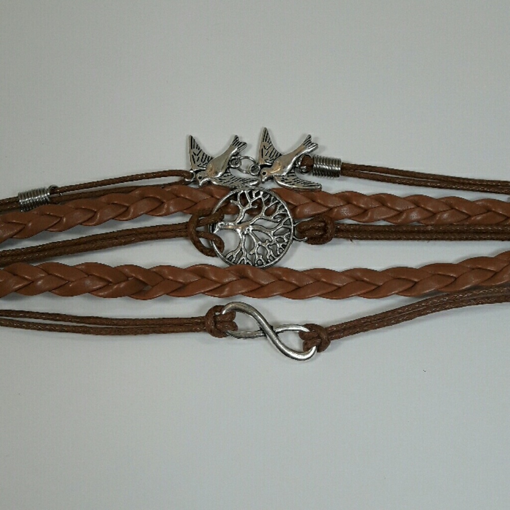 Brown Charm Layered Bracelet