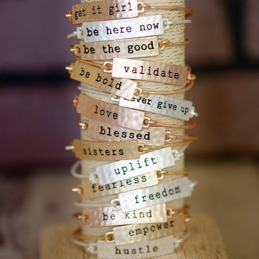 "Hustle" Stamped Bracelet