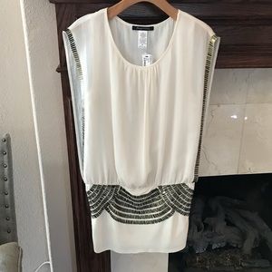 Foreign exchange greek goddess dress, gold studs