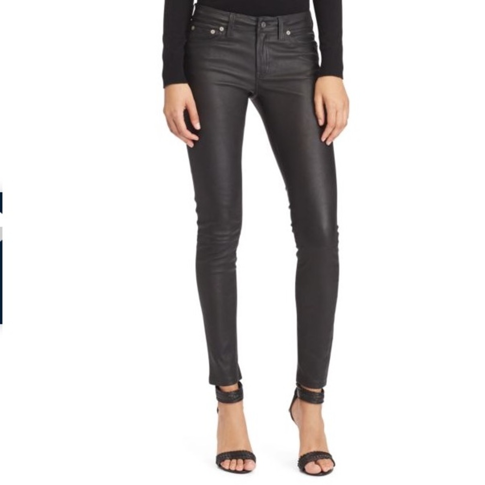 Ralph Lauren skinny fit stretchy lambskin leather
