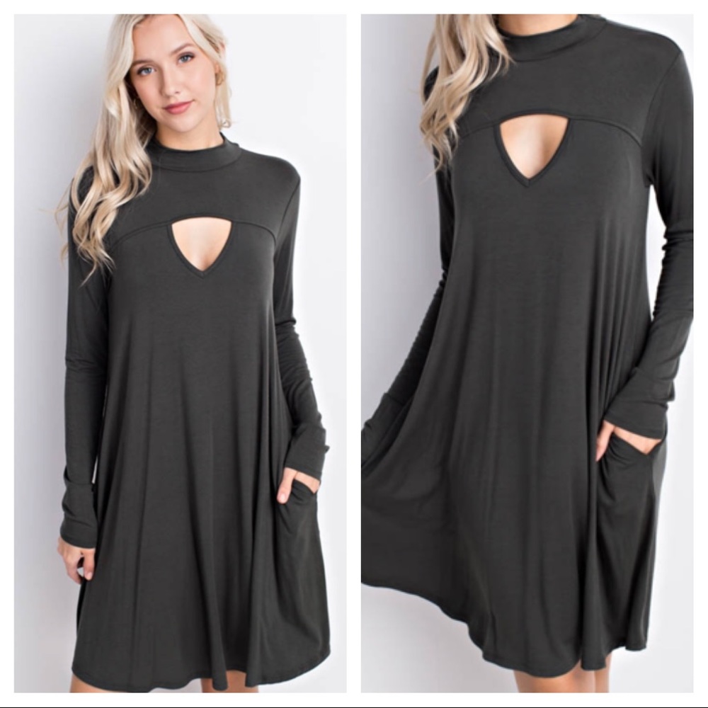 • SALE!  • Cut Out Front Pocket Dress