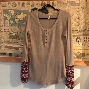 Free People thermal with sweater cuffs