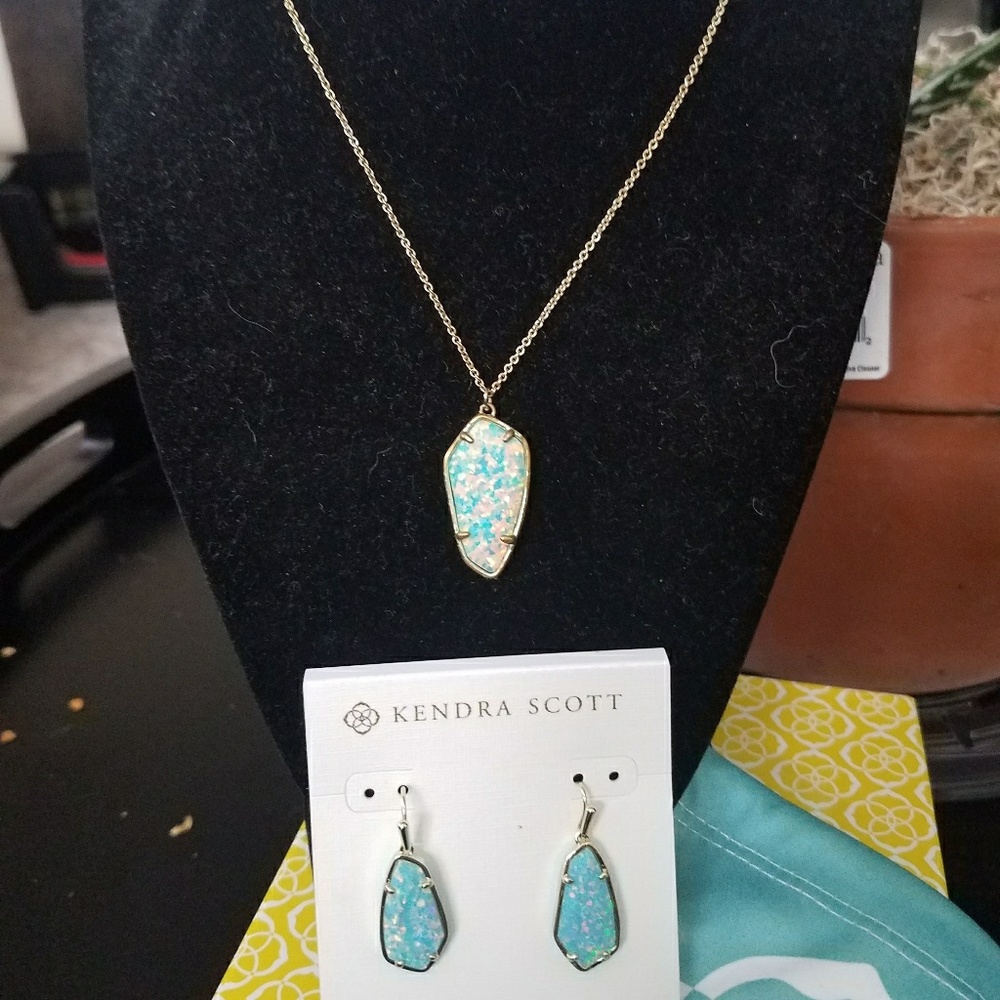 Kendra Scott Aqua Opal set