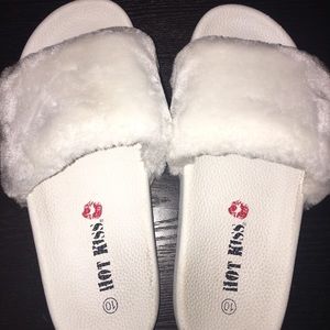 Womans white slides/ sandals