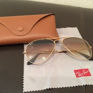 Ray-Ban Aviator Gradient RB3025 Gold/Brown