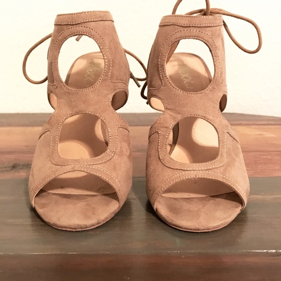 Tan Suade Heels - Picture 1 of 4