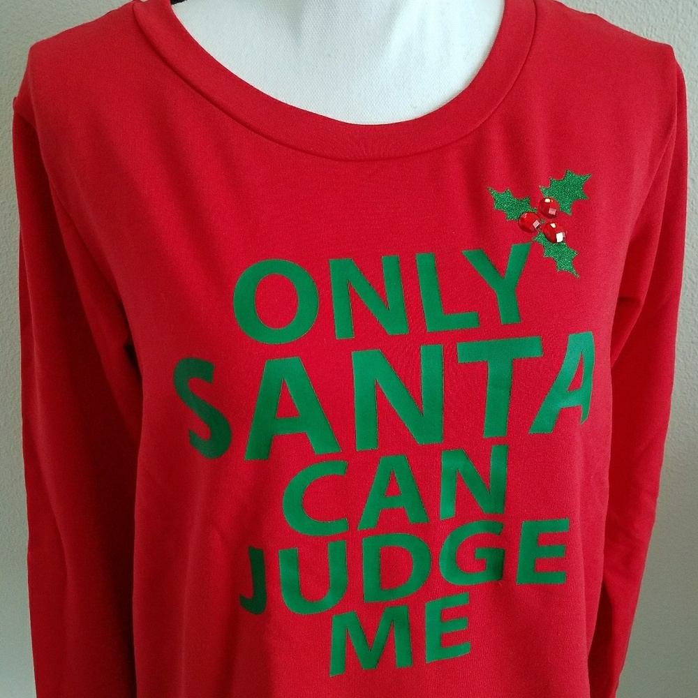 NWT Love by Design "Only Santa Can Judge Me" Small