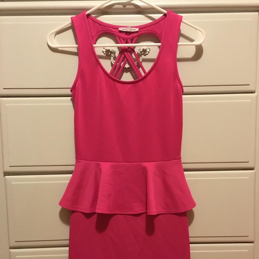 Hot Pink Peplum Dress