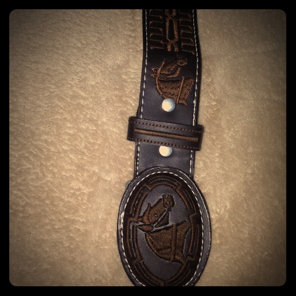 Embroidery Mexican Belt Western Cowboy
