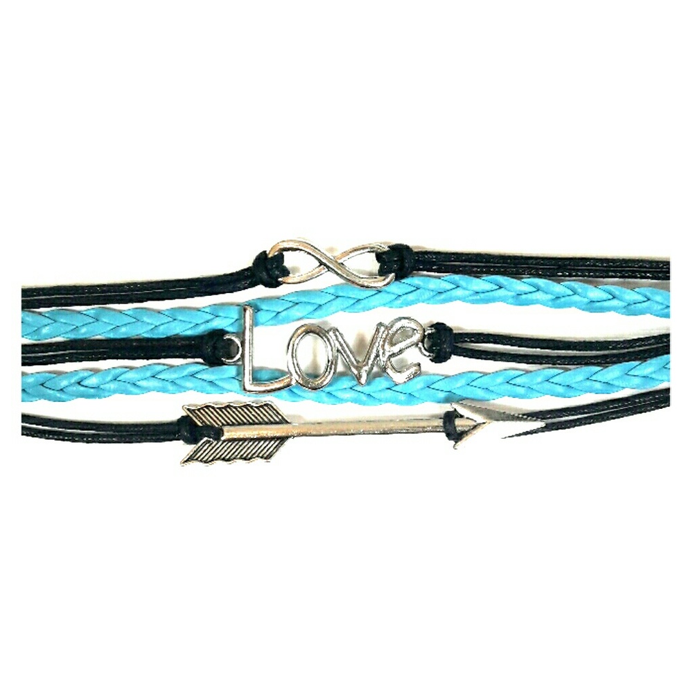 Turquoise & Navy Layered Charm Bracelet