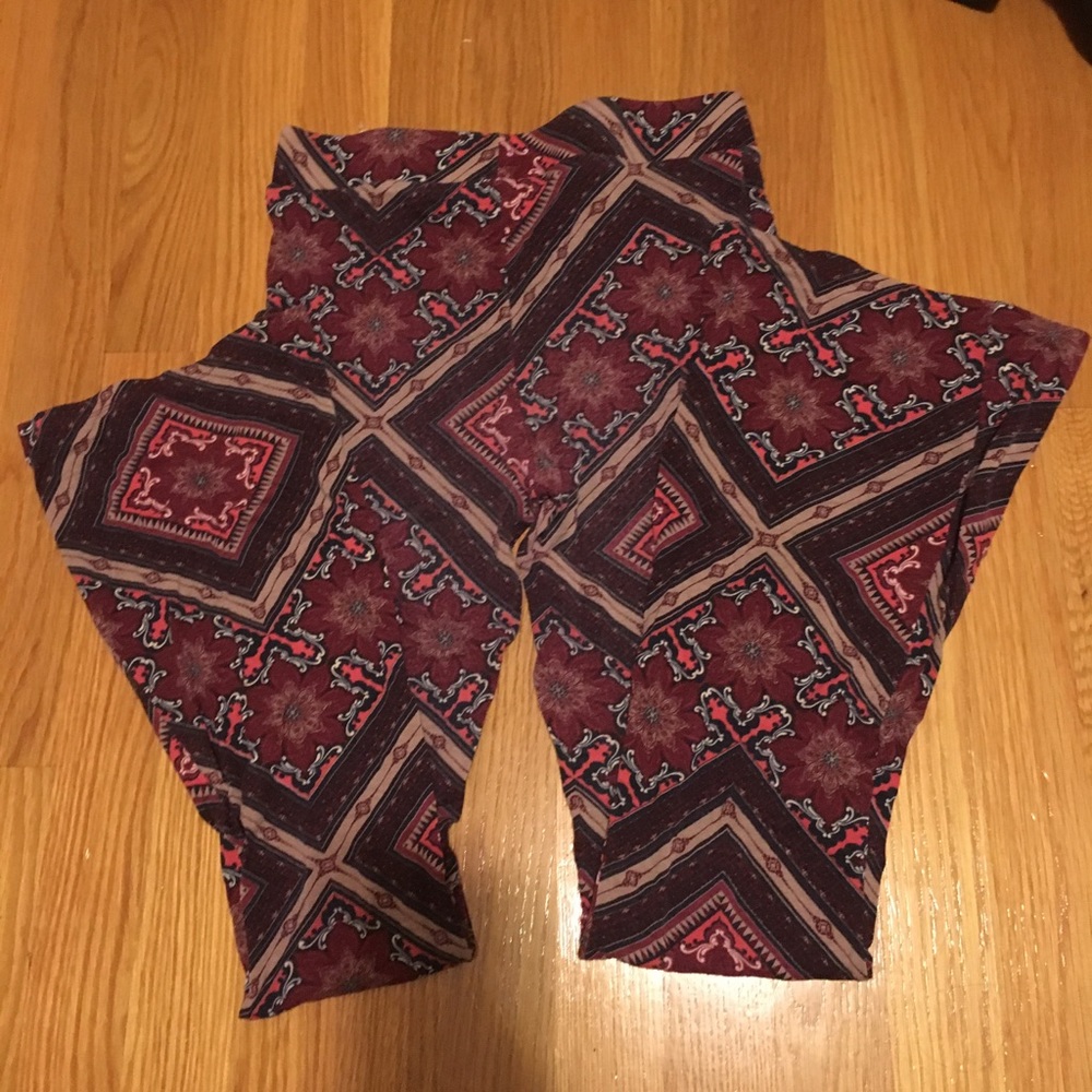 Patterned High Waist Flare Pants