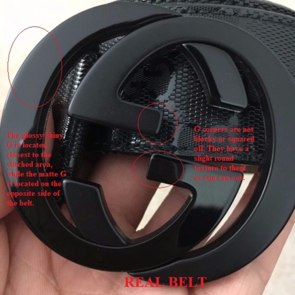 Guide to Black Gucci Imprime Belt - Picture 1 of 8