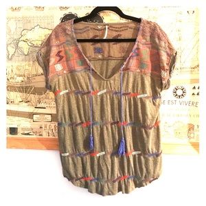 Embroidered Free People top
