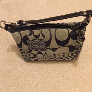 Authentic Coach black and gray patchwork clutch
