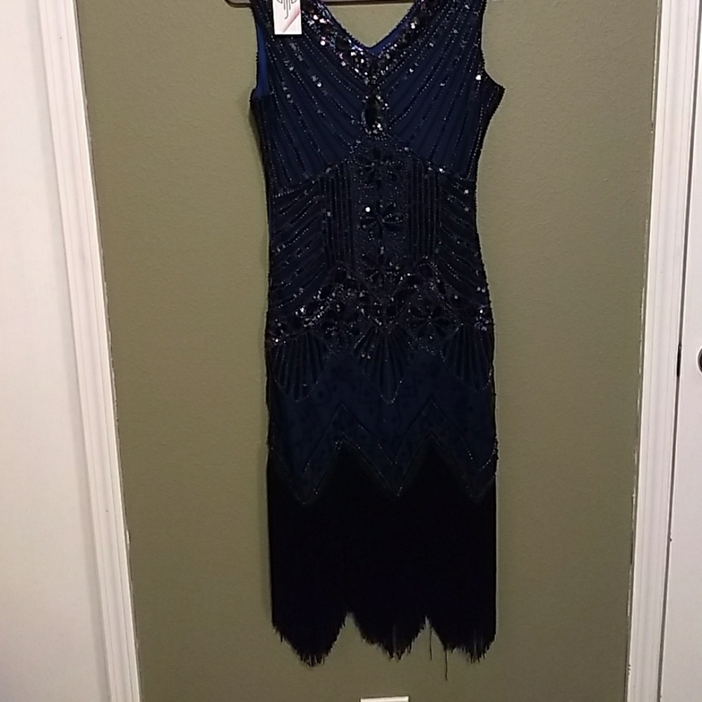 Beautiful Sequin and Fringe Dress With Tags