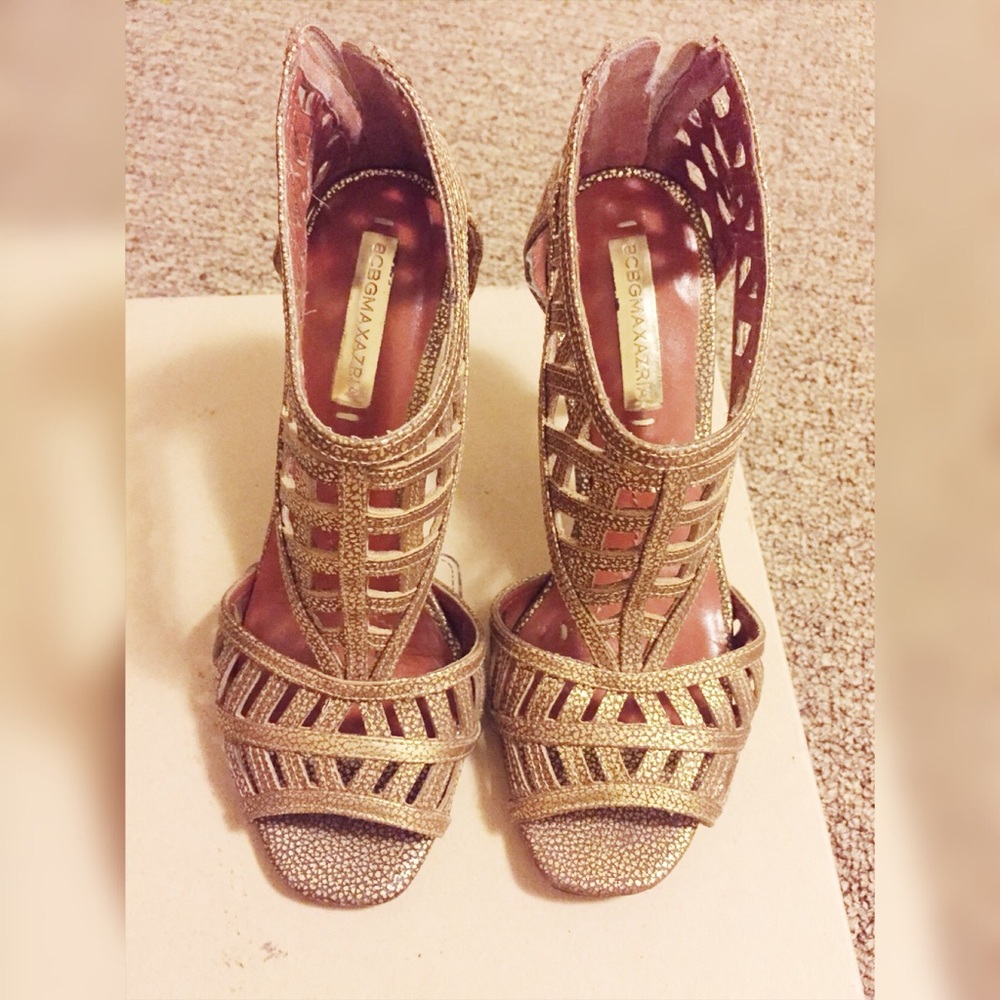 BCBG Max Azria Bronze Gladiator Heels