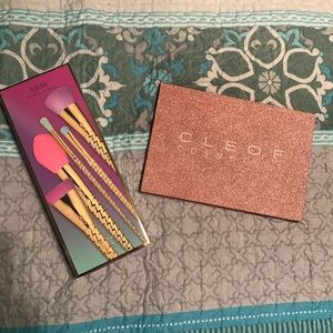 Tarte Brushes + Cleof Cosmetics Glitter Eyeshadows