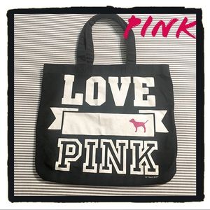 💞PINK by Victoria’s Secret Black Canvas Tote💞