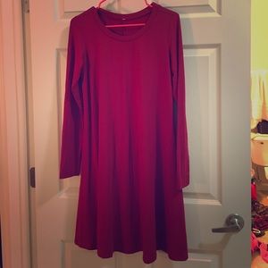 Red long sleeve float away dress