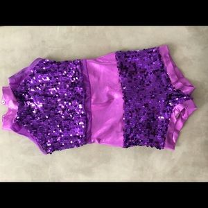 Weissman purple shorts leotard